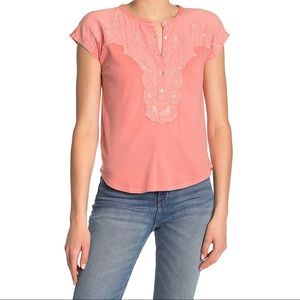Lucky Brand Embroidered Henley Shirt